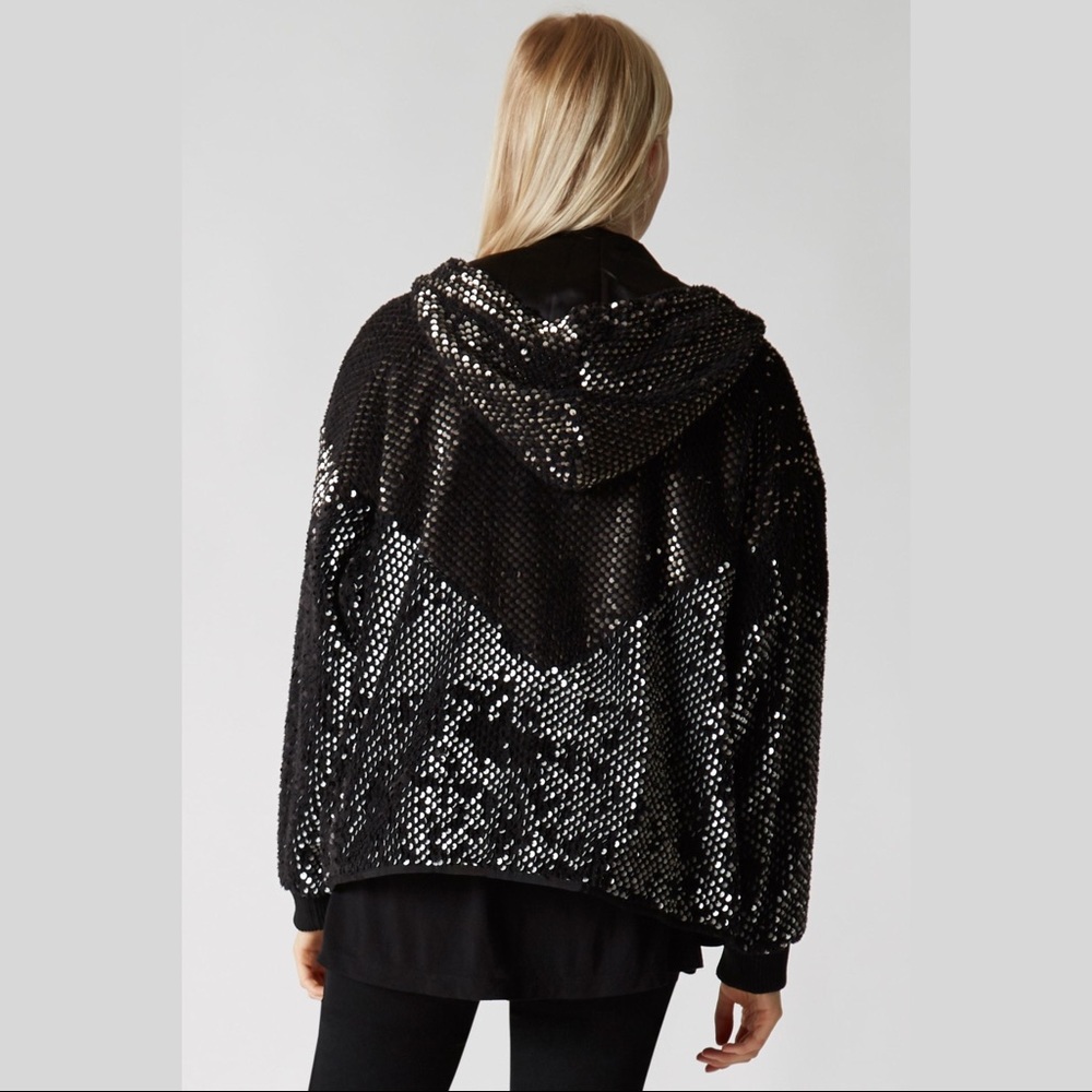 BLANKNYC Denim $148 Silver Studded Sequin Bomber - Picture 5 of 12
